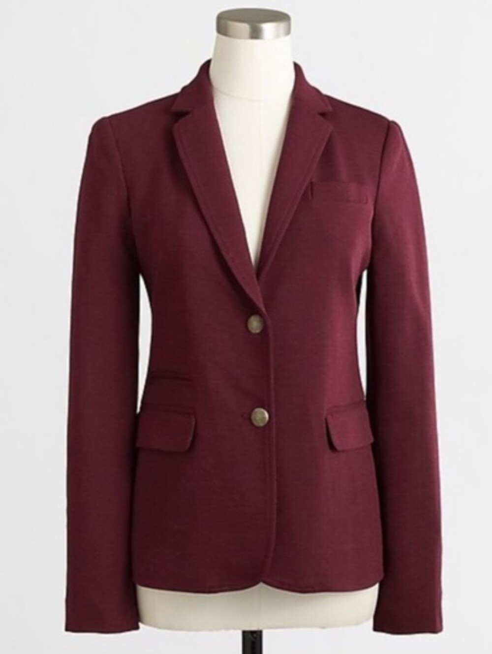 J. Crew Factory Maroon Stretch Knit Blazer Jacket Preppy Classic Office Size 6